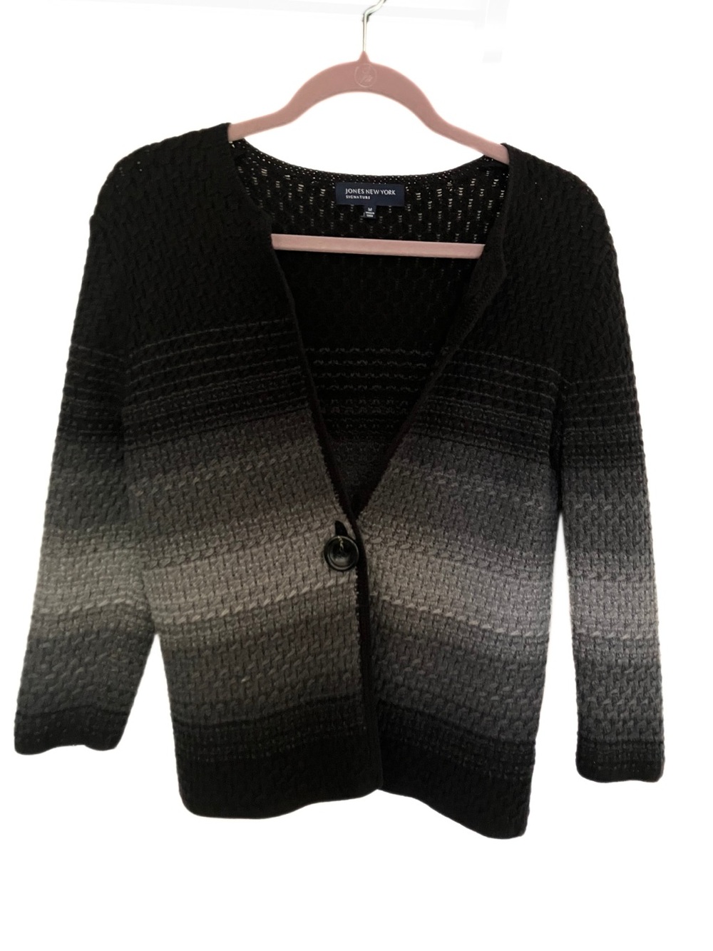 Jones New York Black and Gray Cardigan Pre-loved